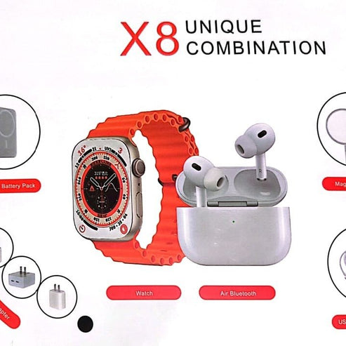 X8 Smartwatch with Power Bank and Wireless Earphone